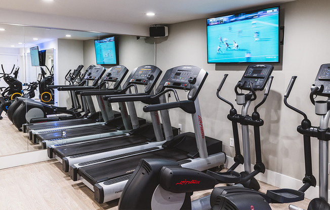 Upgraded cardio equipment with flat screen TV