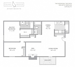 2 beds, 2 baths, 1,070 sqft, $2,424