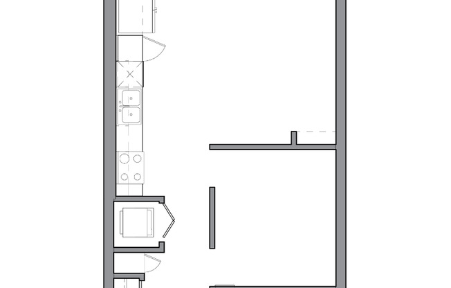 Studio, 1 bath, 530 sqft, $1,400