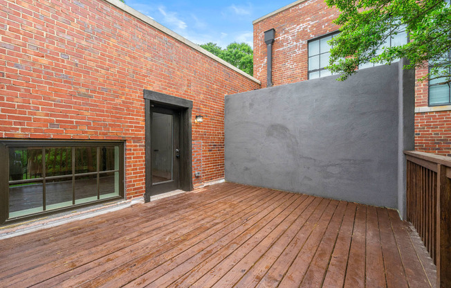 Private patio deck at Crogman School Lofts, Atlanta, 30315