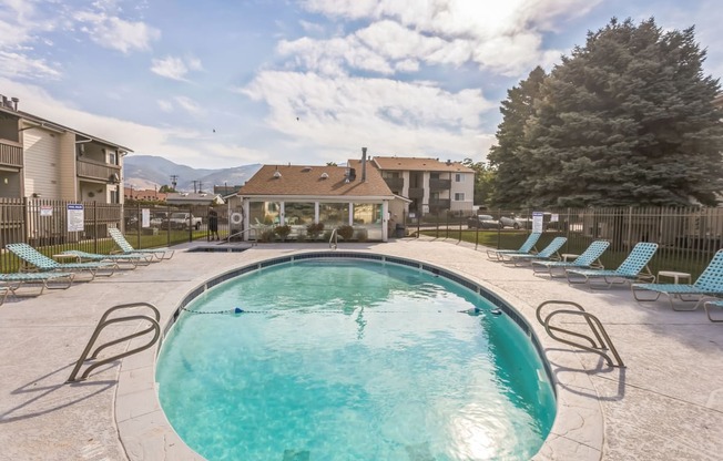 the swimming pool at our apartments