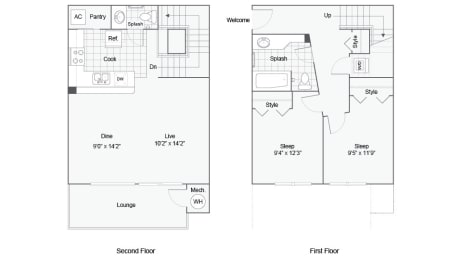 2 beds, 1.5 baths, 1,000 sqft, $2,145