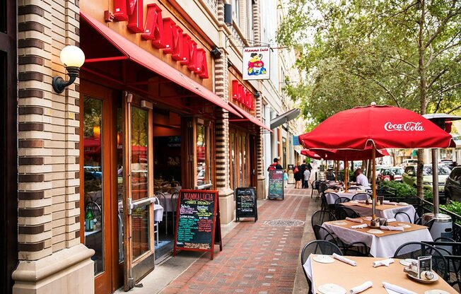 Restaurant with outdoor seating near The Metropolitan Bethesda MD