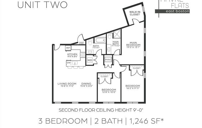 3 beds, 2 baths, 1,246 sqft, $3,600, Unit 2