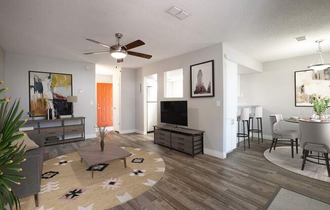 Living Room and Dining Area at Orange Tree Village Apartments