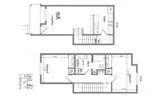 2 beds, 1 bath, 940 sqft, $1,675, Unit 2