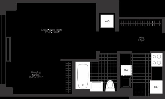 Studio, 1 bath, $4,725, Unit S08K