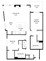 2 beds, 2 baths, 1,433 sqft, $3,300