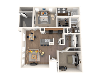 2 beds, 2 baths, 1,058 sqft, $1,534