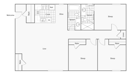3 beds, 2 baths, 1,200 sqft, $1,610