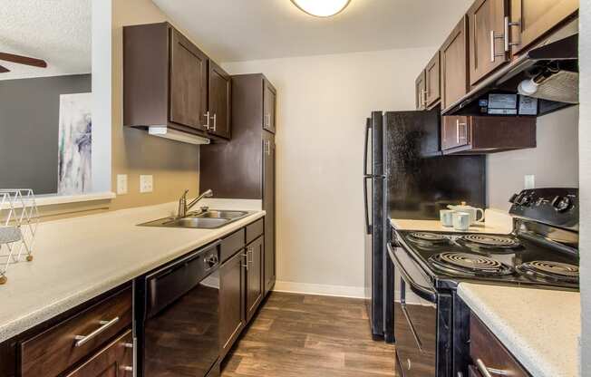 Model Unit Kitchen at Greensview Apartments in Aurora, Colorado, CO