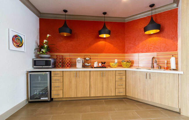 kitchen area in clubhouse