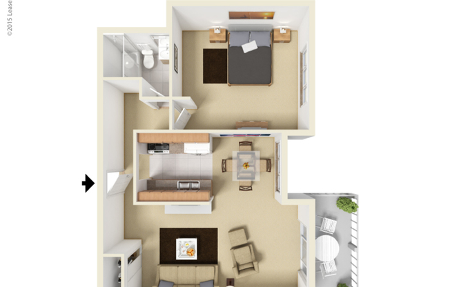 1 bed, 1 bath, 850 sqft, $1,585