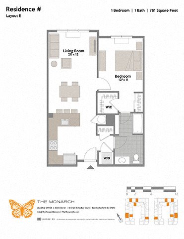 1 bed, 1 bath, 761 sqft, $2,475
