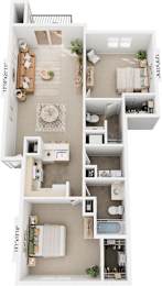 2 beds, 2 baths, 1,104 sqft, $1,687