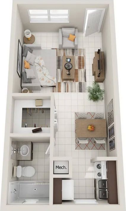 Studio, 1 bath, 500 sqft, $1,795