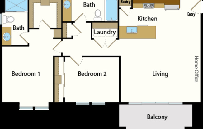 2 beds, 2 baths, 1,091 sqft, $2,100, Unit #213 Bldg 5