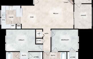 2 beds, 2 baths, 954 sqft, $1,450