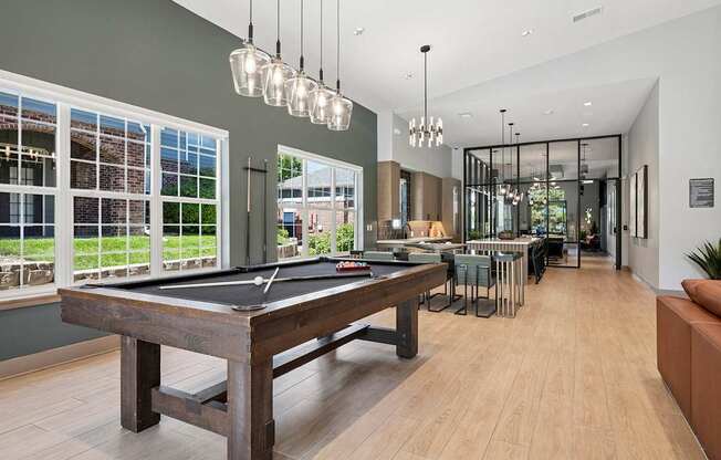 Resident clubhouse with billiards table - Emmersyn at Lone Tree