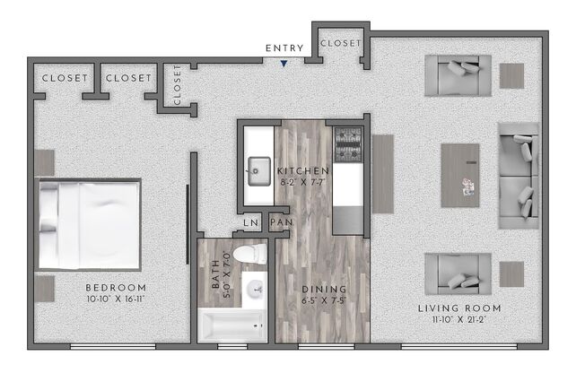 1 bed, 1 bath, 705 sqft, $2,410