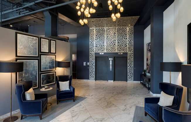 Designer Lighting in Lobby at Residences at 1700, Minnesota, 55305