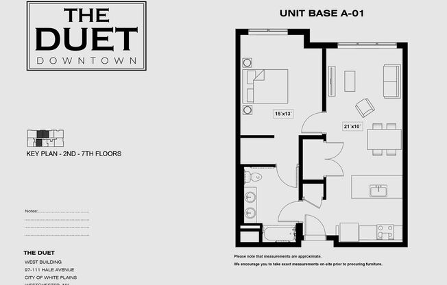 1 bed, 1 bath, 733 sqft, $2,833.65, Unit 205W