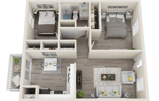 2 beds, 1 bath, 970 sqft, $1,300