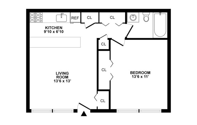 1 bed, 1 bath, 593 sqft, $1,499