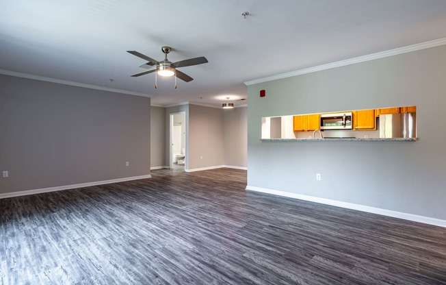 Lancaster Place Apartments in Calera Alabama photo of kitchen with living room