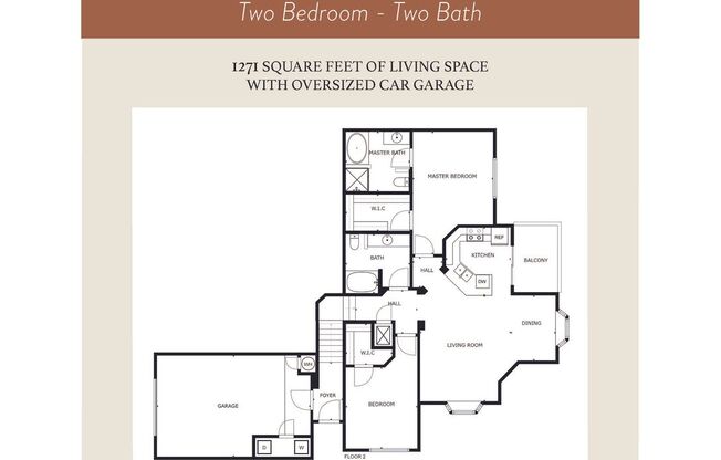 2 beds, 2 baths, 1,271 sqft, $1,750, Unit 906