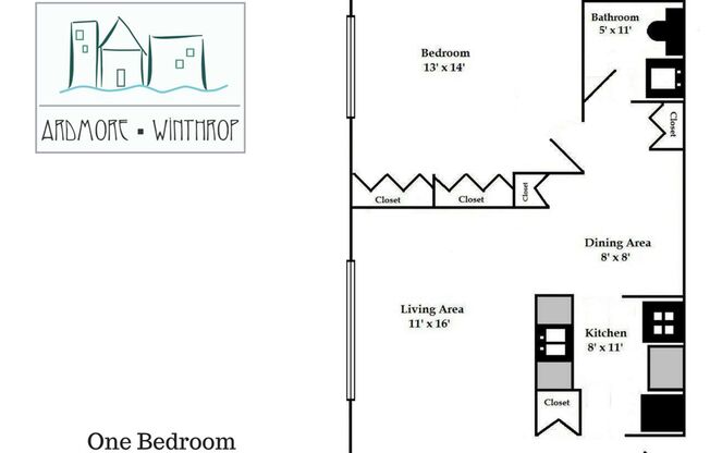 1 bed, 1 bath, 598 sqft, $1,700, Unit 409