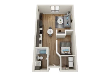 Studio, 1 bath, 625 sqft, $1,145