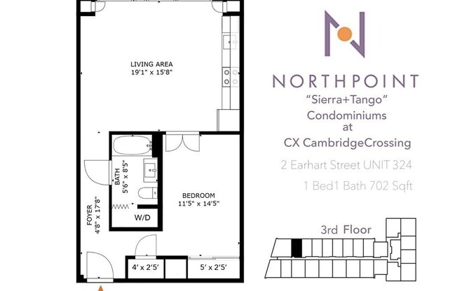1 bed, 1 bath, 702 sqft, $3,000, Unit 324