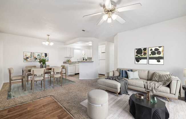 Spacious Living Area with Carpet