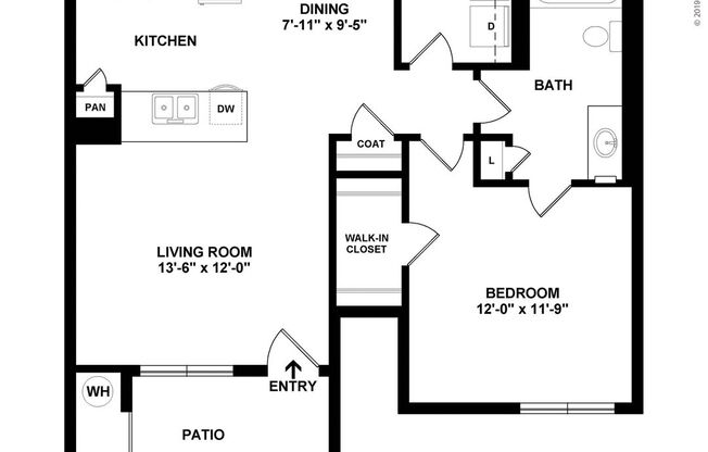 1 bed, 1 bath, 836 sqft, $1,245