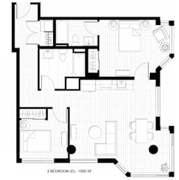 2 beds, 2 baths, 1,050 sqft, $3,674