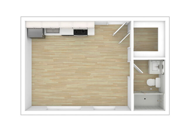 Studio, 1 bath, 323 sqft, $1,890