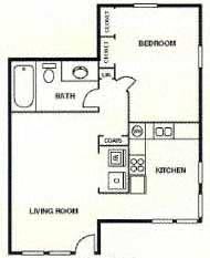 1 bed, 1 bath, 540 sqft, $1,023