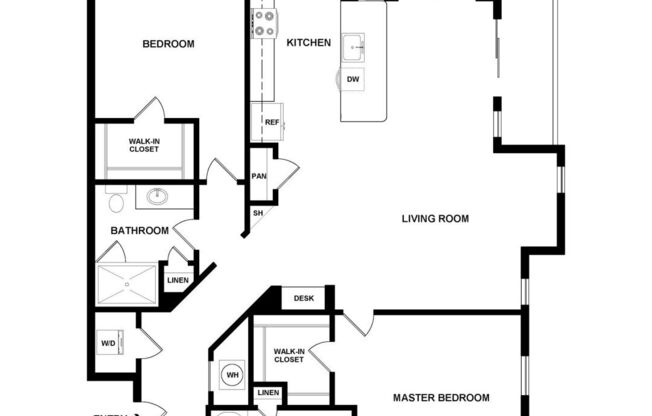 2 beds, 2 baths, 1,325 sqft, $2,248