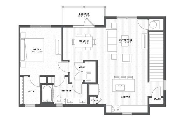 1 bed, 1 bath, 1,036 sqft, $1,299