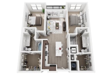 2 beds, 2 baths, 1,021 sqft, $1,955