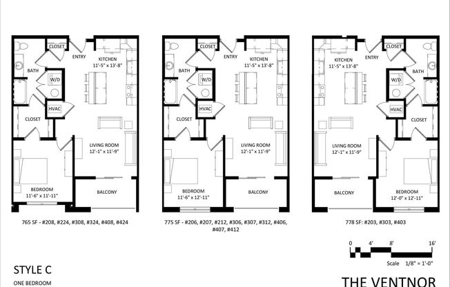 1 bed, 1 bath, 765 sqft, $1,300, Unit 208