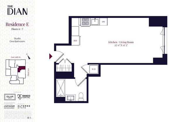 Studio, 1 bath, $4,870, Unit 7E