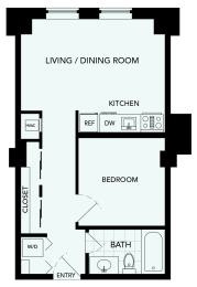 1 bed, 1 bath, 480 sqft, $1,830