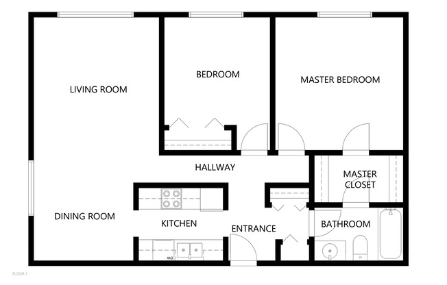 2 beds, 1 bath, 895 sqft, $1,395