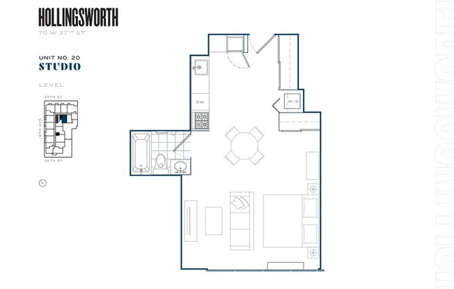 Studio, 1 bath, $4,700, Unit 1220