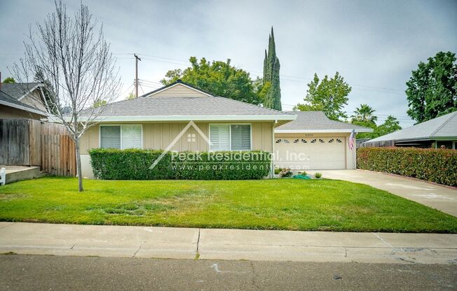 Charming Citrus Heights 3bd/2ba Home with 2 Car Garage