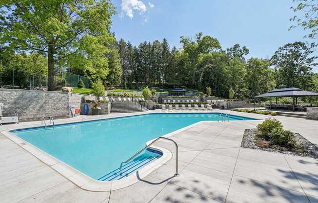 Newly renovated pool area with a resort-style pool.