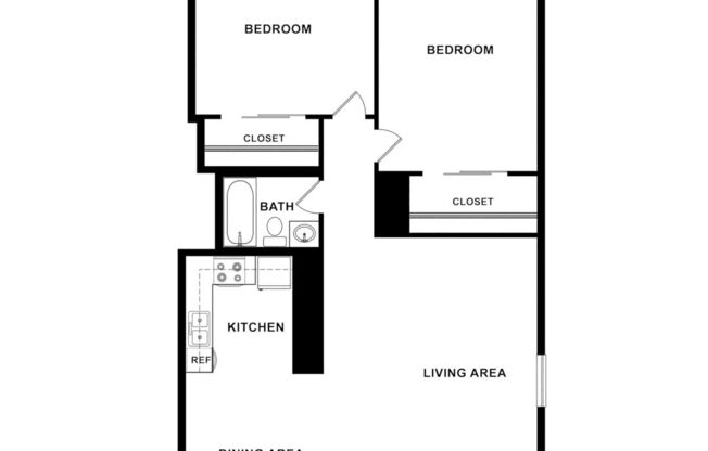 2 beds, 1 bath, 850 sqft, $2,298