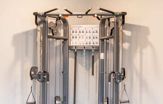 a fitness room with cardio equipment in a home gym